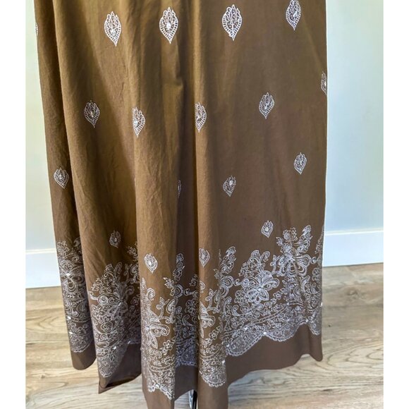 Vintage 90's Brown Midi Circle Skirt - Picture 8 of 9